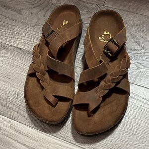 Brown Braided Sandals